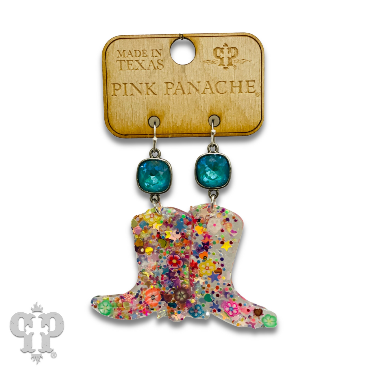 Acrylic earring with Austrian crystal - LC