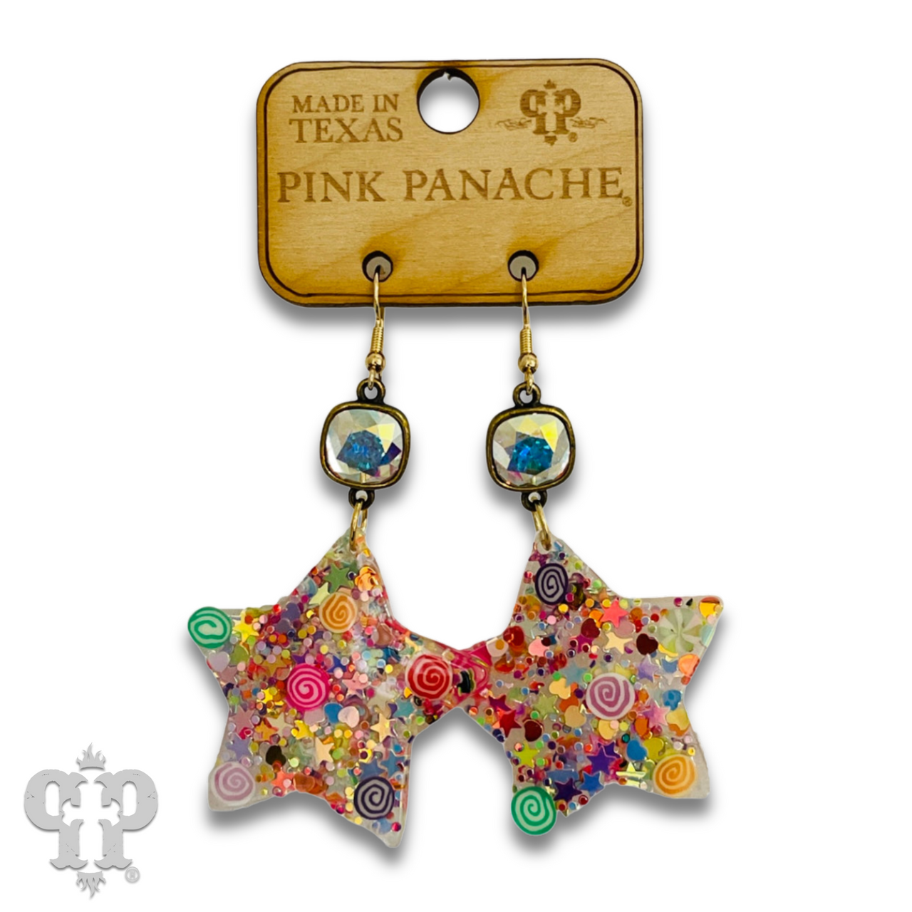 Acrylic earring with Austrian crystal - LC