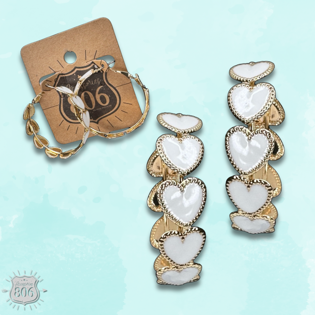 Enamel heart hoop earring, last call