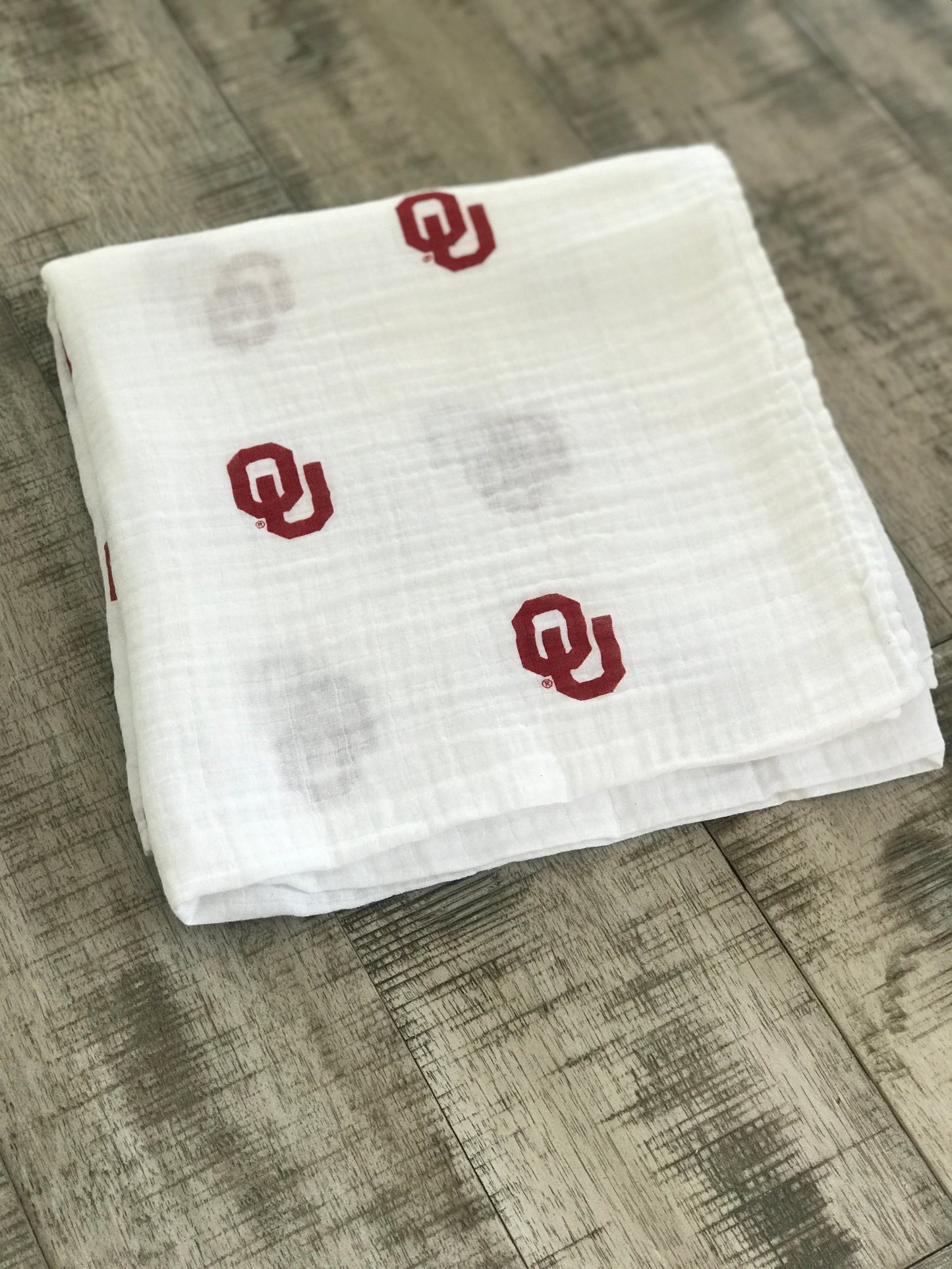 University of Oklahoma Muslin Swaddle Blanket - OU Sooners Baby Swaddle