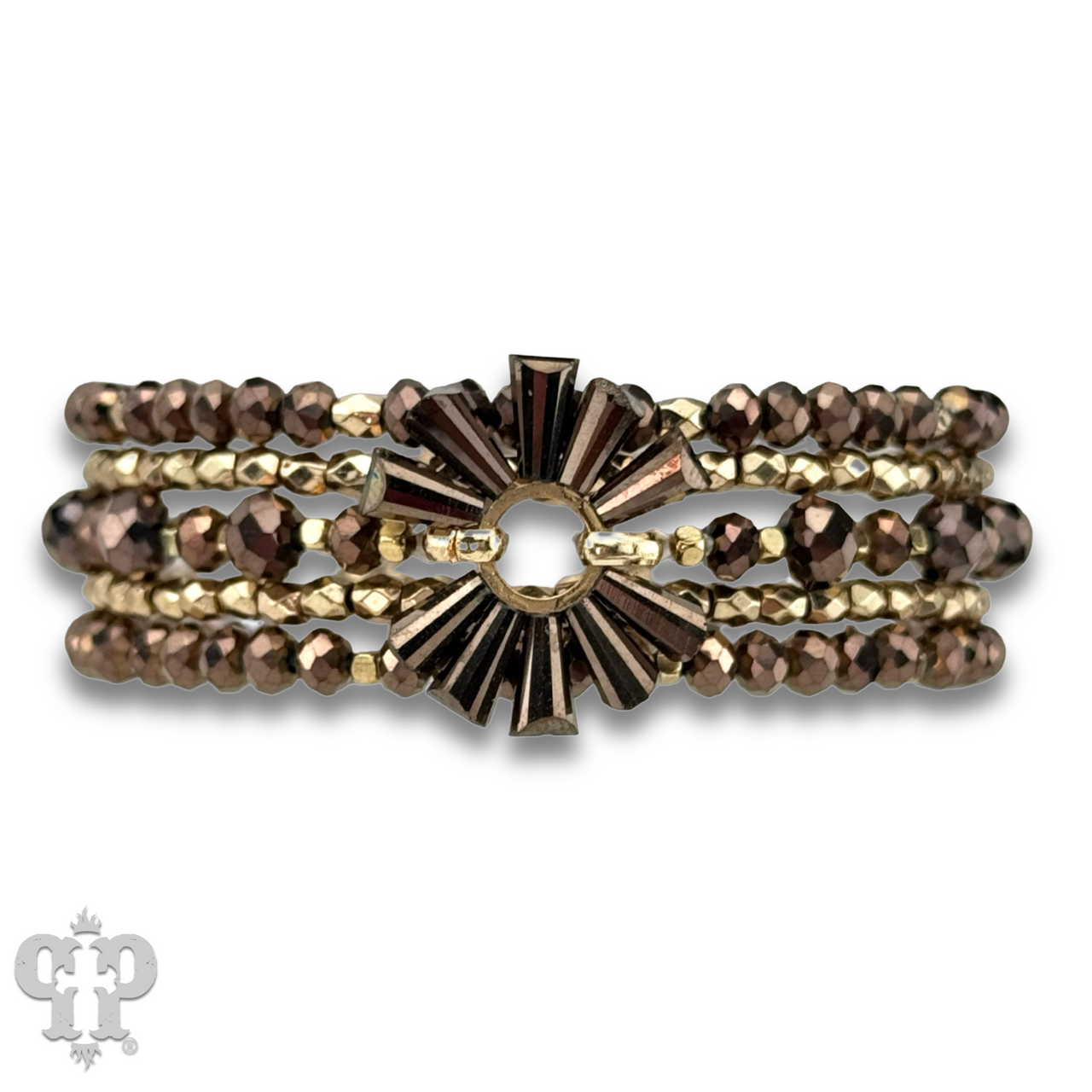 Bronze mixed bead bracelet set - LC