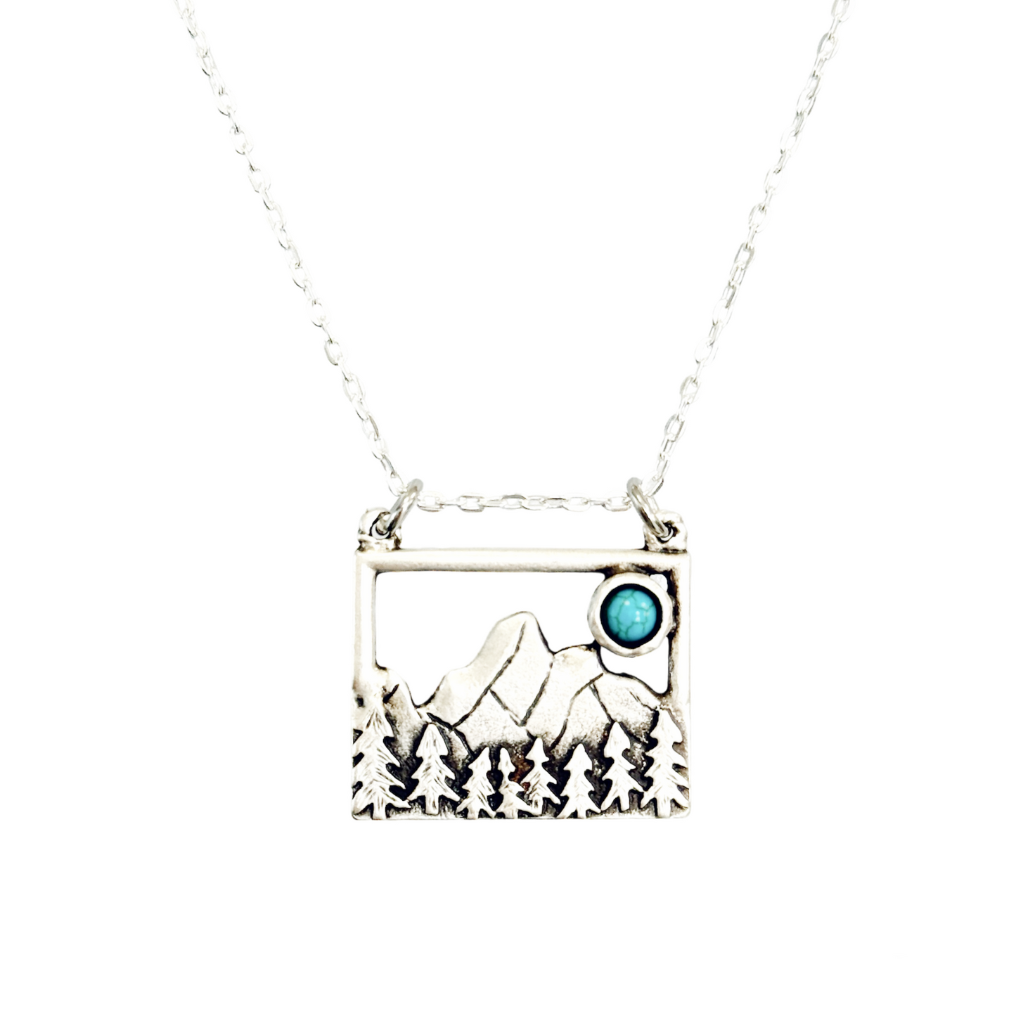 Turquoise Mountain Necklace Bohemian Western Nature Inspired Jewelry
