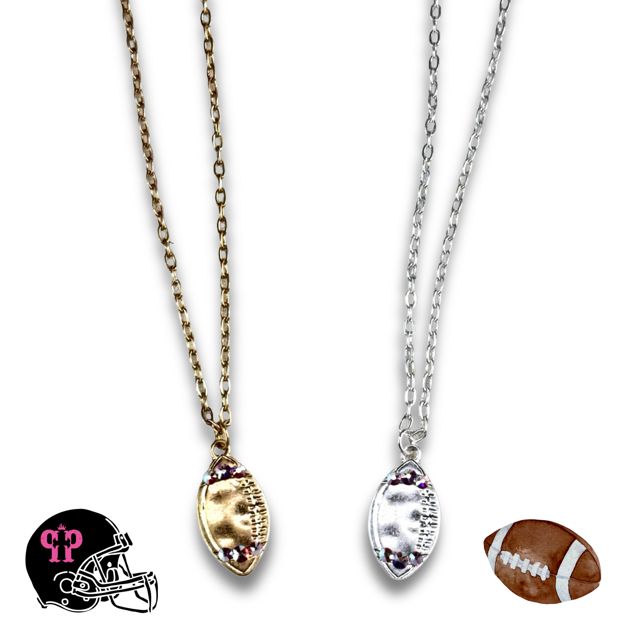 Football necklace with Austrian crystals - LC